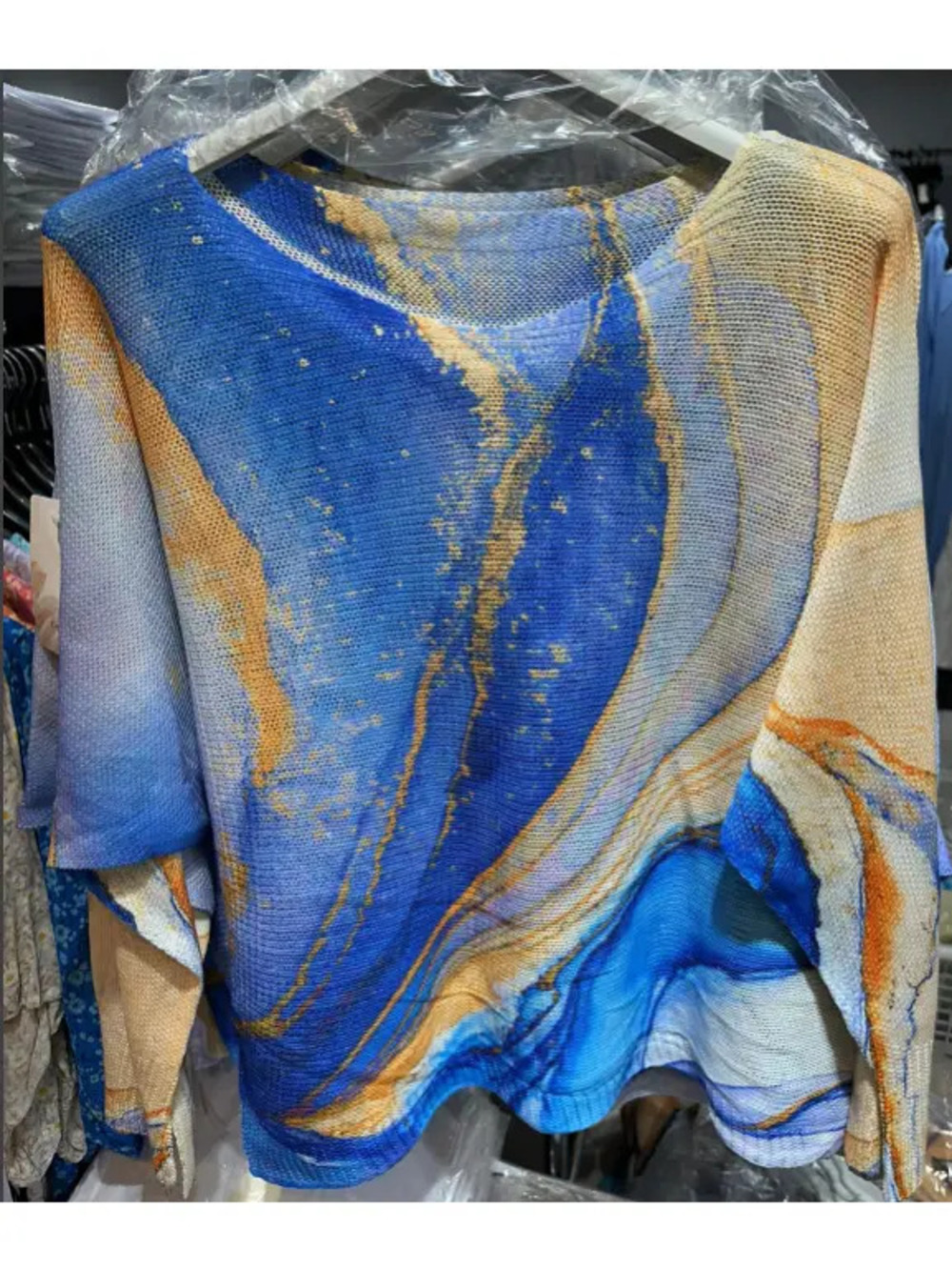 L158 | Loowie Marble Printed Knit Sweater | Round Neck | | One Size S-L